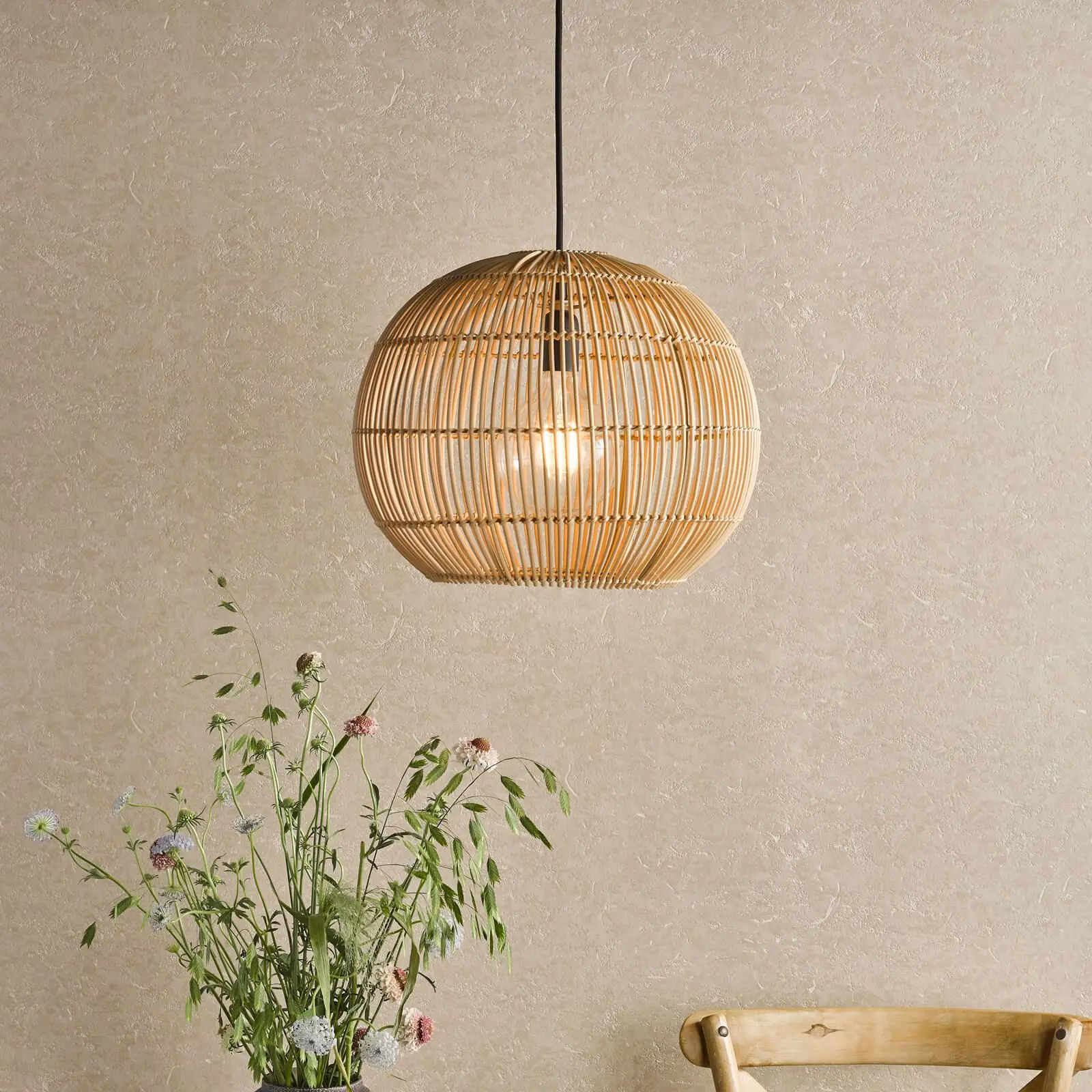 Kesler Natural Rattan Pendant